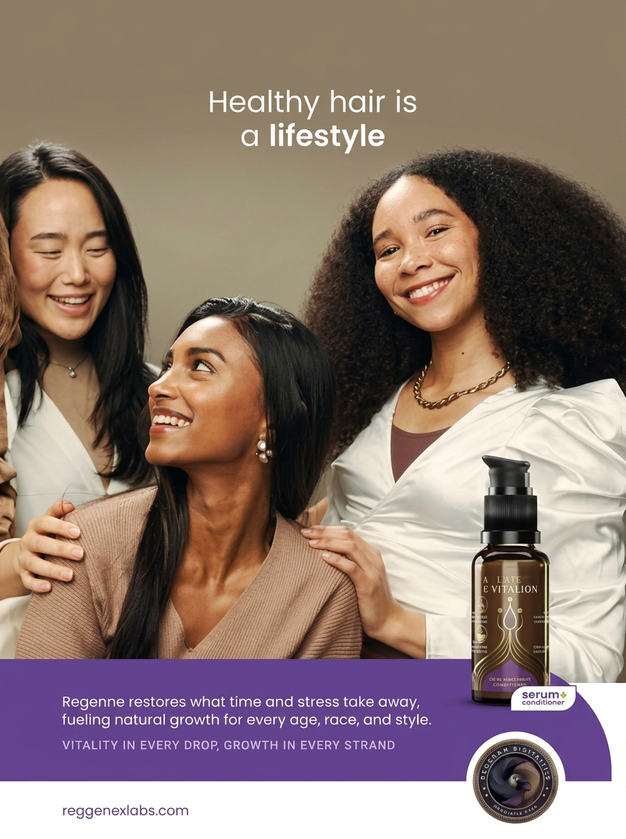 Healthy hair is a lifestyle — three women smiling with Reggene X Vitalixir serum
